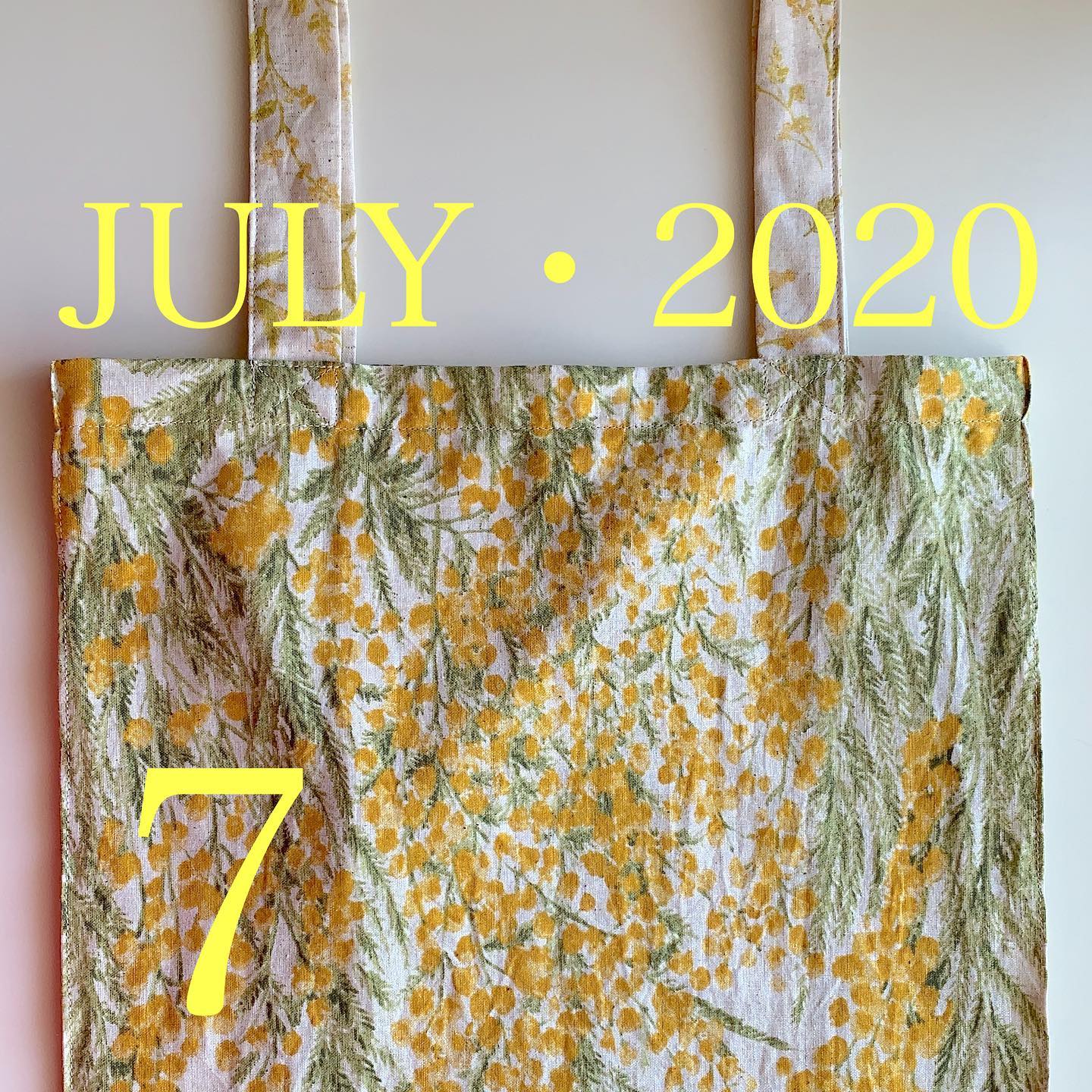 #2020年７月#和二年七月#JULY#さよならレジ袋#レジ袋有料化いつかの#ミモザの贈り物 で自分用にエコバック作りました。